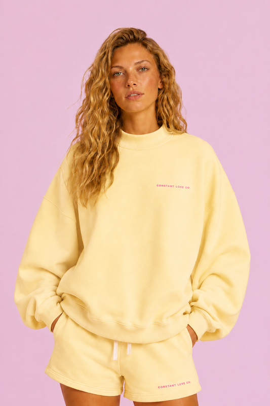 I Am My Own Muse Crew Sweatshirt - Yellow