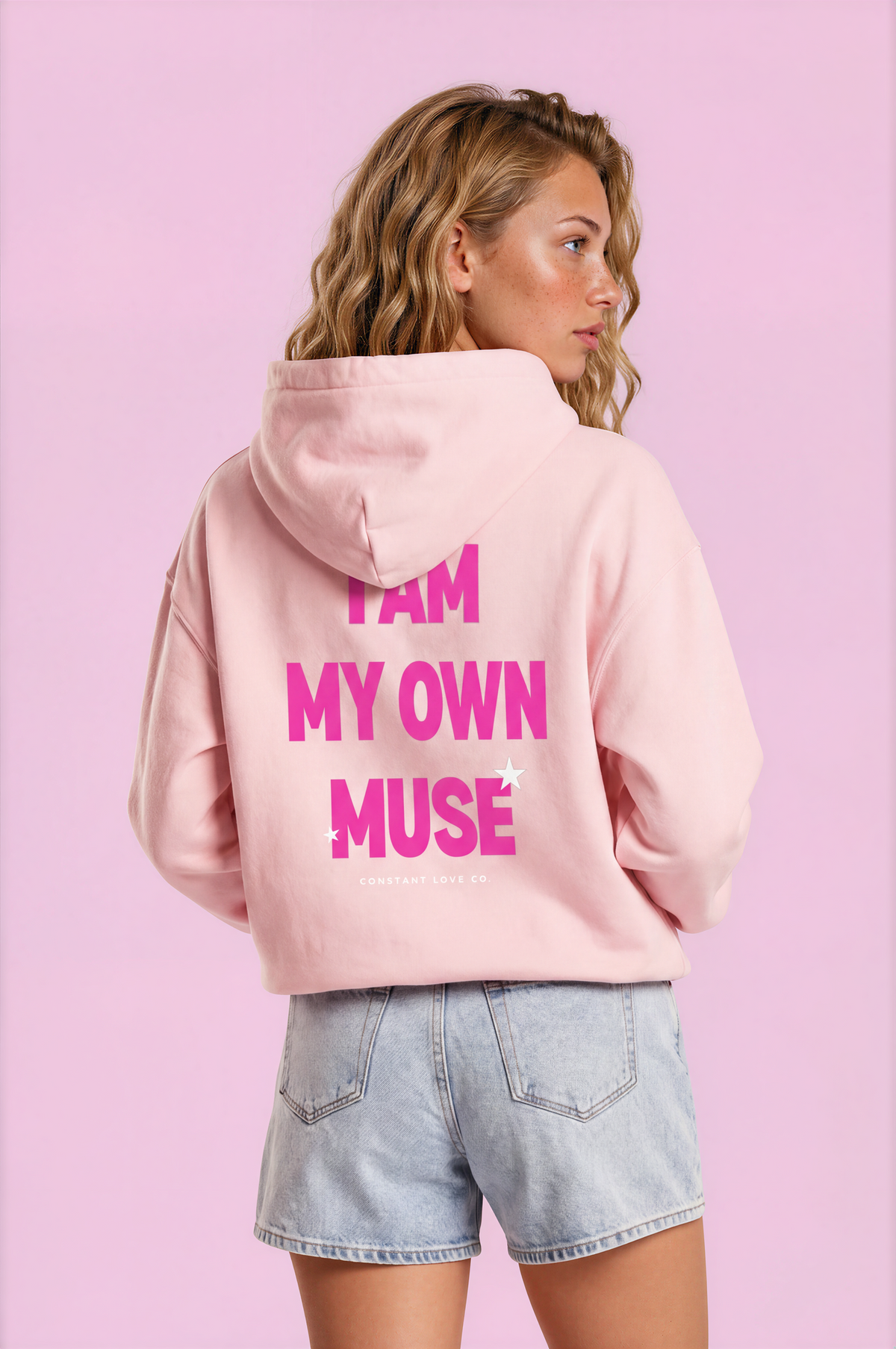 I Am My Own Muse Heavyweight Hoodie - Pink