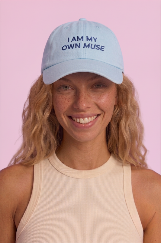 Muse Embroidered Cap - Sky Blue